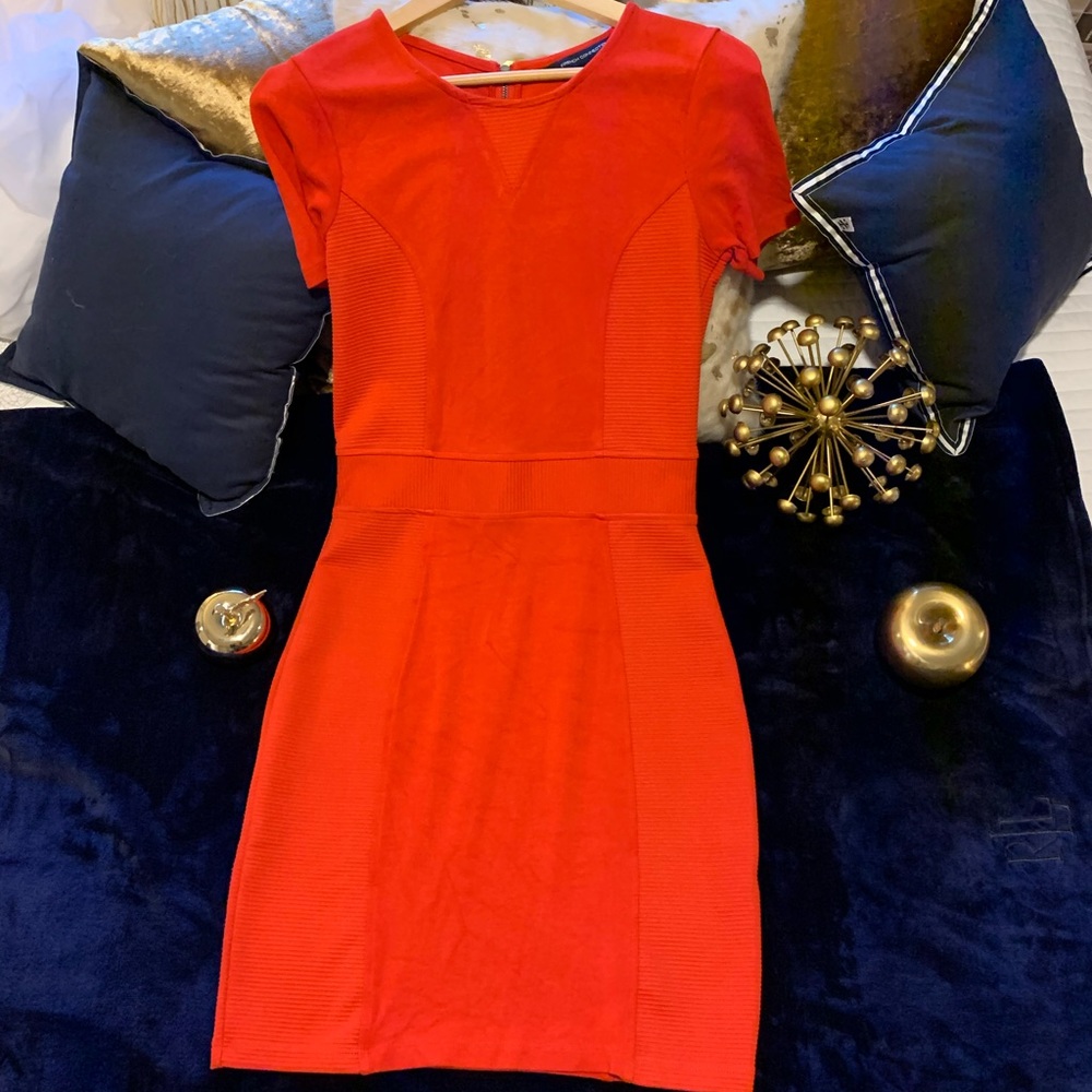 French Connection orange red beautiful dress